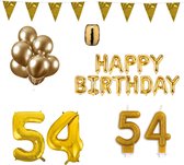54 jaar Verjaardag Versiering Pakket Goud