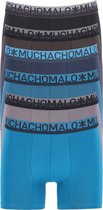 Muchachomalo heren boxershorts (6-pack) - cotton solid - zwart - grijs - grijs - blauw - blauw - blauw - Maat: L