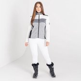 De Dare2B Engross Luxe sweater - wintersportpully - dames - hele rits - met rand van imitatiebont - wit
