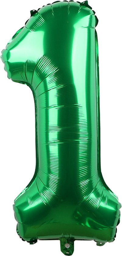 Folieballon / Cijferballon Groen XL - getal 1 - 82cm