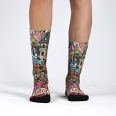 Colorcool Dames Sokken | Wild Style Istanbul Graffiti Socks | Bamboe  | 36-40 | Normale boord - Naadloos - Geen Padding