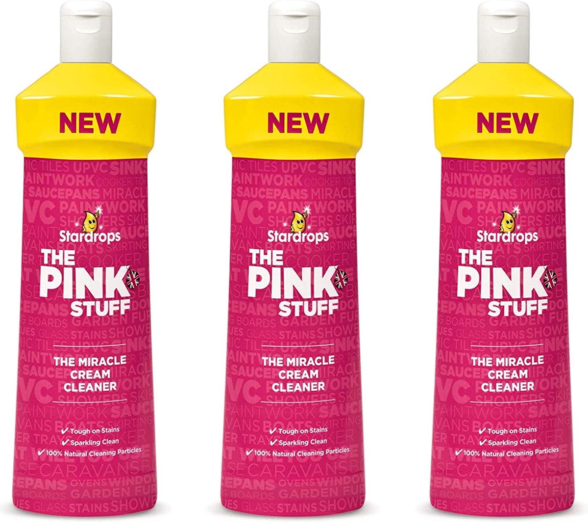 The Pink Stuff - Miracle Cream Cleaner - Cream Schuurmiddel - 500 ml - 3 Stuks - voordeel