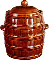 Zuurkoolpot 8 liter (Bruin/Geblokt)