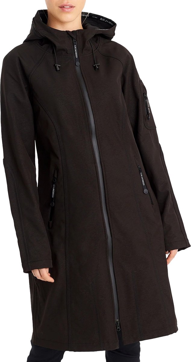 Regenjas Dames - Ilse Jacobsen Raincoat RAIN37L Black - Maat 40 - Ilse Jacobsen