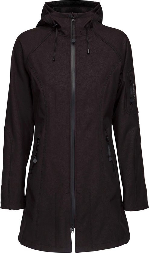 Ilse Jacobsen 3/4 Softshell regenjas waterafstotend zwart maat 44