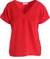 Cassis Dames T-shirt in twee stoffen - T-shirt - Maat 40