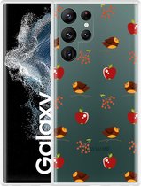 Hoesje Geschikt voor Samsung Galaxy S22 Ultra Apples and Birds