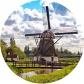 Behangcirkel Hollandse Windmolen| ⌀ 80 cm | Zelfklevend | Wanddecoratie | Ronde Muursticker | Muurcirkel Binnen