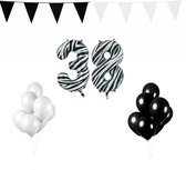 38 jaar Verjaardag Versiering Pakket Zebra