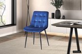 Stoel - Juta - Stof Blauw - Set van 4 stoelen