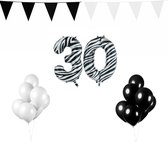 30 jaar Verjaardag Versiering Pakket Zebra