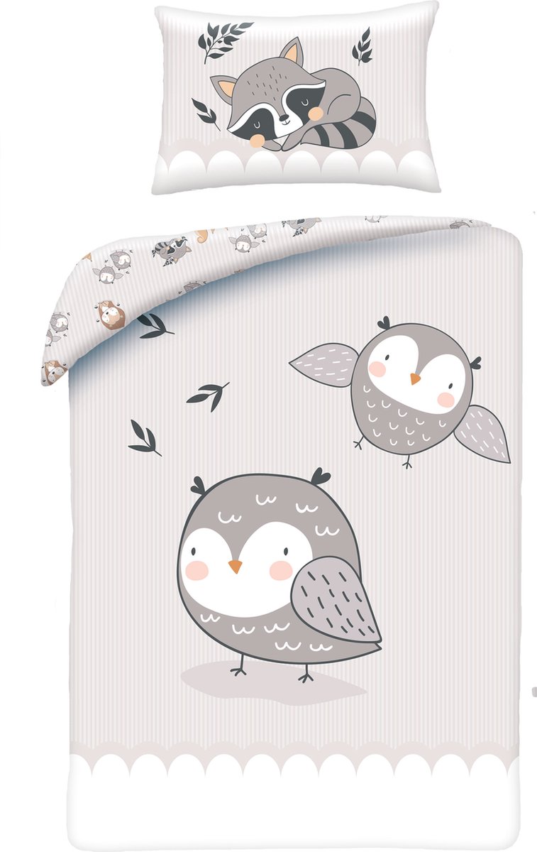 Animal Pictures BABY Dekbedovertrek Uil - 100 x 135 cm - Katoen