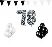 78 jaar Verjaardag Versiering Pakket Zebra