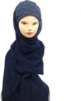 Instant hijab, mooie blauwe hoofddoek, hijab, sjaal, scarves.