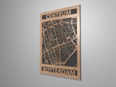 Dutchstormdesign-Stratenkaart-laser gesneden-Stadskaart- Rotterdam- centrum- coördinaten