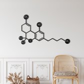 Wanddecoratie |Serotonine Molecuul / THC Molecule   decor | Metal - Wall Art | Muurdecoratie | Woonkamer |Zwart| 90x62cm