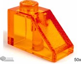 LEGO Dakpan 2x1, 3040 Doorzichtig oranje 50 stuks