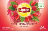 3x LIPTON - Herbal infusion rozenbottels & framboos - 20 theezakjes