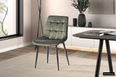 Stoel - Juta - Stof groen - Set van 4 stoelen