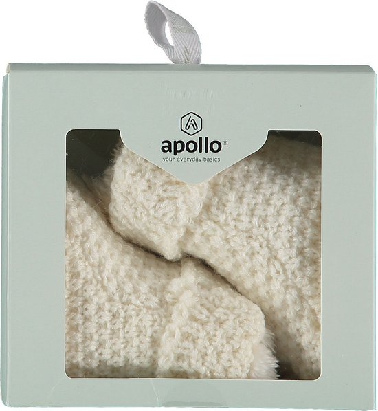 Apollo - Baby - Slofjes - Knit - Off White - Giftbox - Maat 50/56