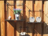 Plantenrek - Bloemenrek - Tuindecoratie - Fotolijstplank - Ophangrekje voor binnen en buiten - 3 Delig - Zwart