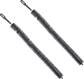 2x stuks Handige lange flexibele radiatorborstels grijs 70 cm - Verwarming schrobborstel