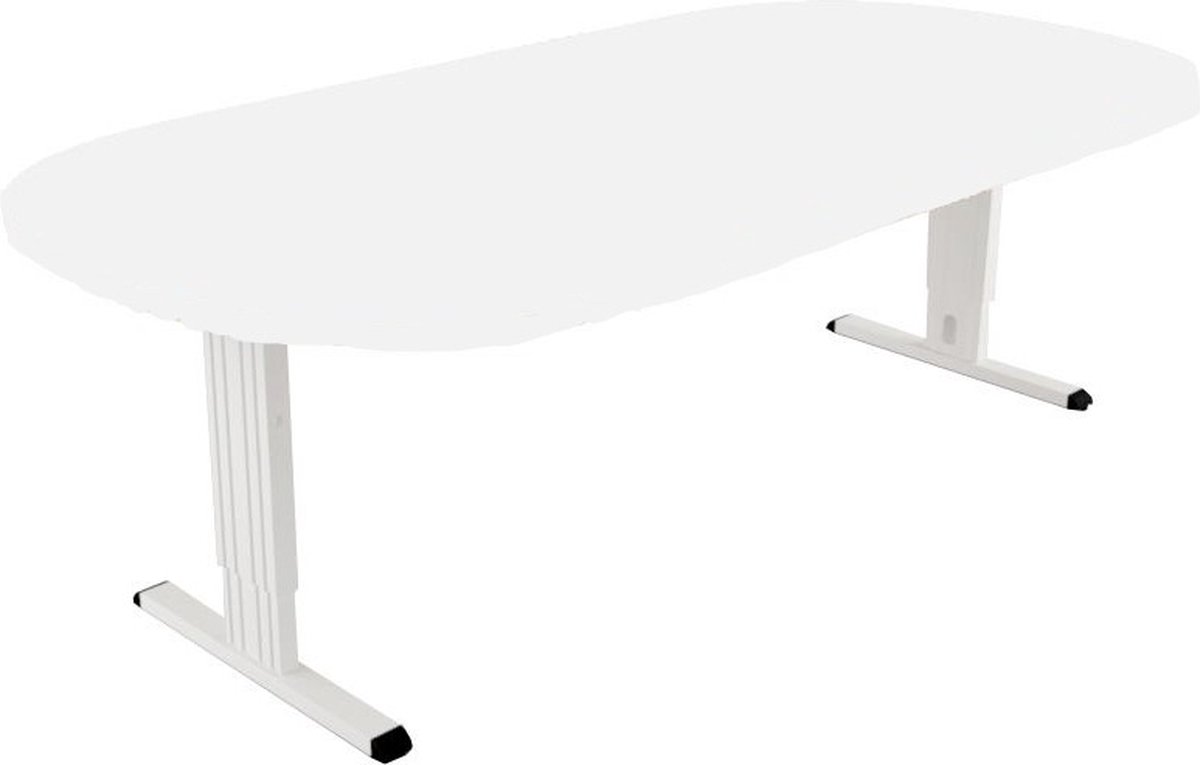 Offeco Bureau Bolton - Bureau - Bureautafel - Vergadertafel - Gaming bureau - Game bureau - Computertafel - Desk - Bureau Wit - Verstelbaar bureau - Gaming Desk - Bureau tafel - Bureau verstelbaar   Wit -240x120cm-- blad-  onderstel- x120