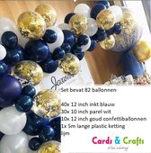 Cards & Crafts Ballonnenboog - 80 delige Ballonnen set - Zwart & Goud Chique