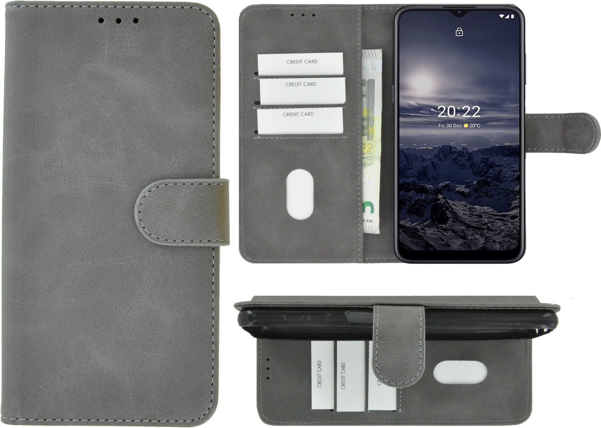 Pearlycase hoesje Geschikt voor Nokia G11/ G21 - Kunstleer Book Case - Grijs