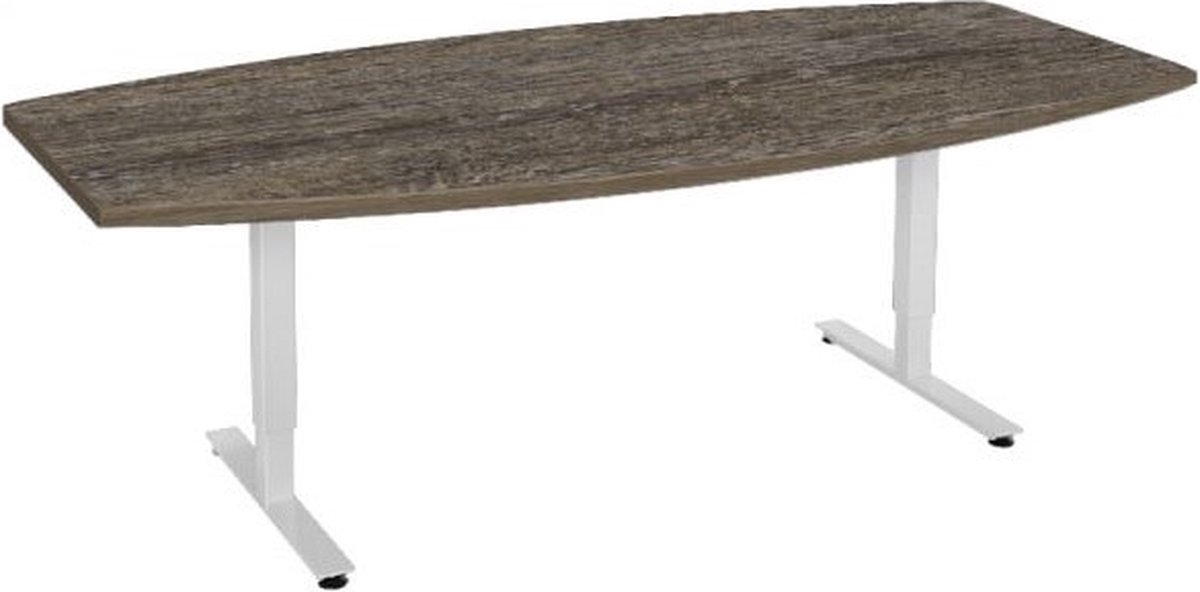 Offeco Bureau York Plus - Bureau - Bureautafel - Vergadertafel - Gaming bureau - Game bureau - Computertafel - Desk - Bureau Wit - Verstelbaar bureau - Gaming Desk - Bureau tafel - Bureau verstelbaar   Bruin eiken -240x120cm-- blad-  onderstel- x120