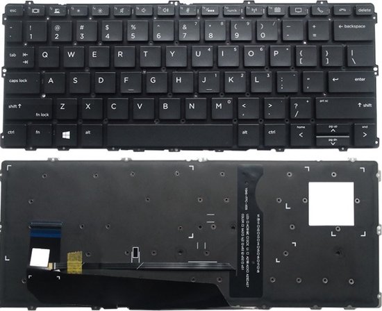 Notebook Toetsenbord geschikt voor o.a. HP EliteBook X360 1030 G2 Series ( verlicht) -... | bol.com