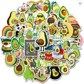 Avocado stickers 50 stuks - Healthy stickers - Avocado - Stickers volwassenen - Stickers kinderen - Laptop stickers - Skateboard stickers