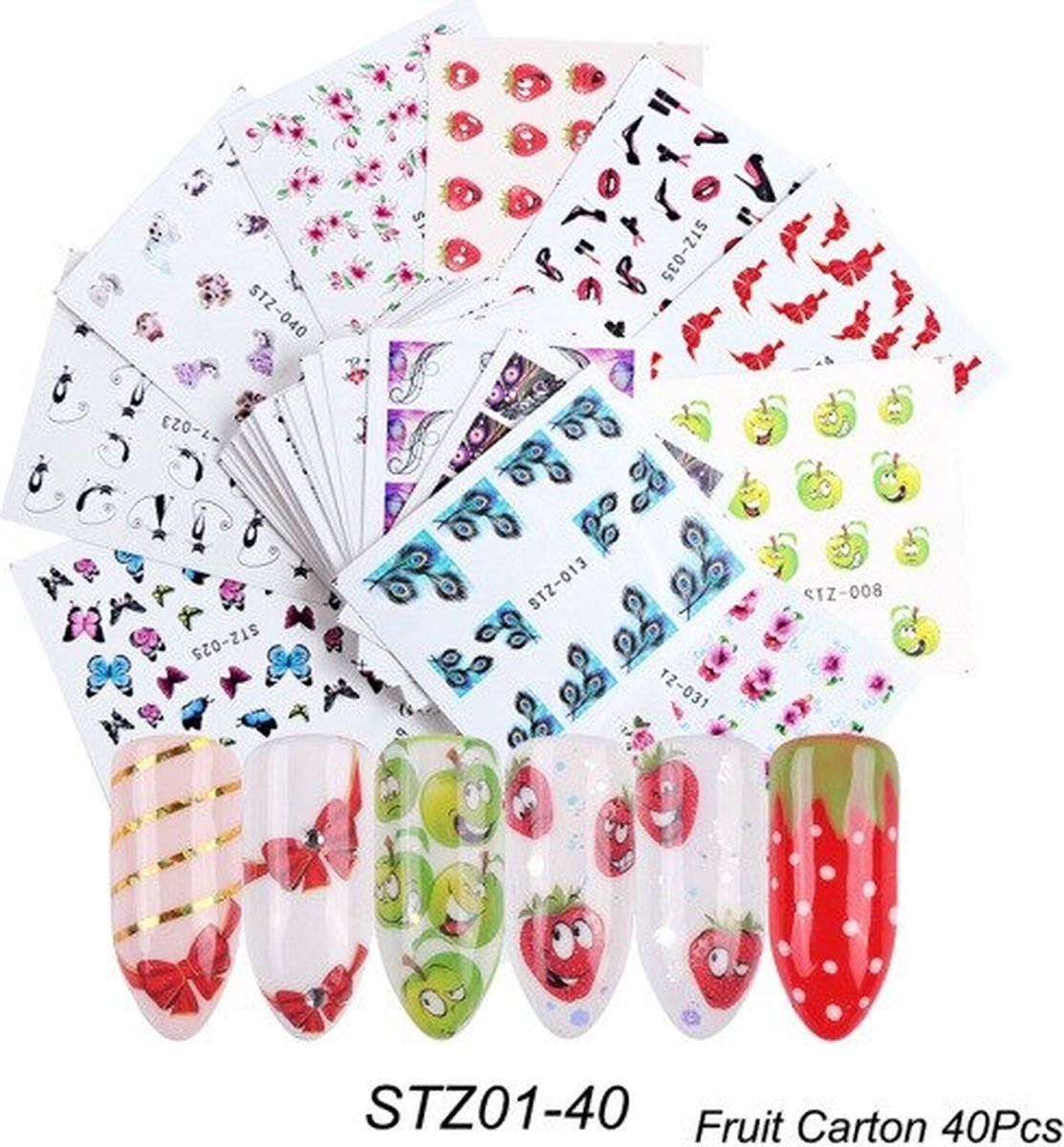 Goedkoopste 40 Stuks Nagelstickers – Fruit Cartoons