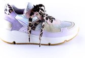 Clic sneaker CL-20609  Zilver lila leo veter