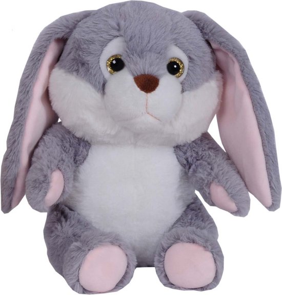 Pluche konijnen knuffel bruin/wit 20 cm voor kerst bestellen, Kerst