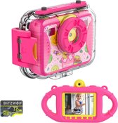 BlitzWolf® BW-KC2 Kindercamera Waterdicht 8MP Foto 1080p Sport- en duikcamera Continu-opnamen Video's Digitale camera voor meisjes en jongens Verjaardag Kerstcadeaus Veel geluk met