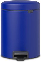 Brabantia NewIcon poubelle à pédale 5 litres avec seau intérieur synthétique - Mineral Powerful Blue
