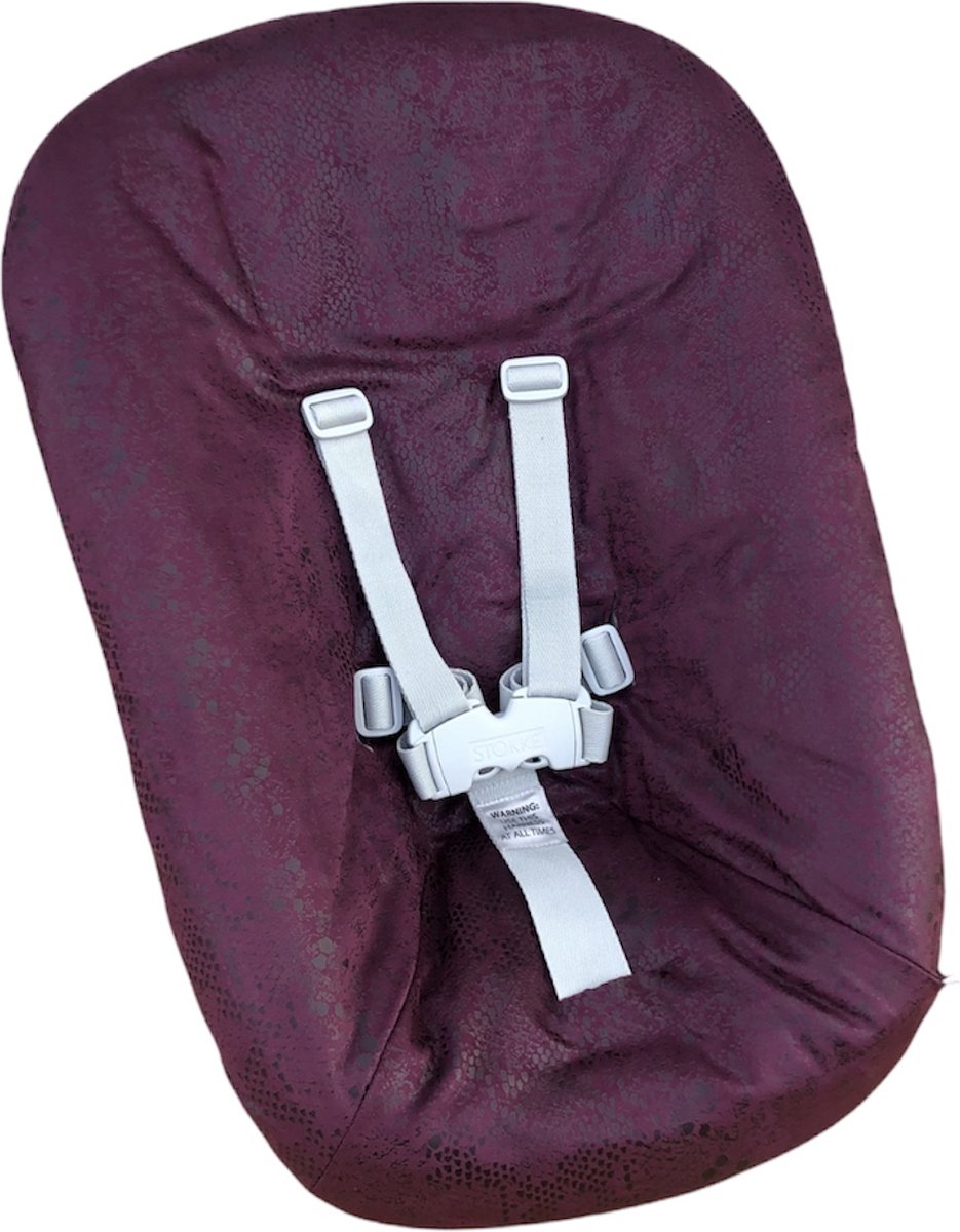 Image of #64 newborn hoes, Aubergine zwart slangenprint suede look, Stokke Tripp Trapp. Ook geschikt voor Kidsmill Up.