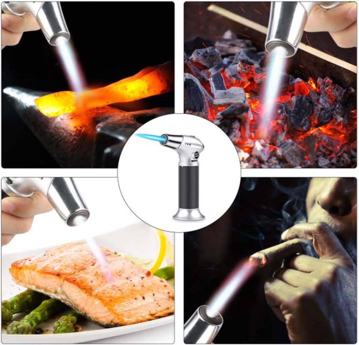 Chalumeau de cuisine rechargeable avec serrure de sécurité