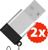 2x USB C naar USB A Converter - Opzetstuk - Adapter - Verander je USB C naar USB C kabel naar een USB A kabel