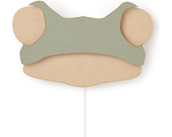 Van Tjalle en Jasper | Dieren muurlamp - Kikker | MDF | E14 fitting | Hout kleur / Groen | wandlamp | Kinderkamer verlichting | Bouwpakket | Uniek product | Dutch Design