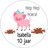 Gepersonaliseerde Roze Stickers 10 Jaar Met Naam Van De Jarige