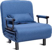 FURNIBELLA - converteerbare stoel met armleuningen en verstelbare rugleuning met spons bekleed wiel met rem Blauw