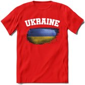 Oekraine vlag T-Shirt | Dames - Heren – Unisex Kleding | Ukraine support shirt | Tshirt Met Print - Rood - S