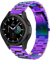 Stalen bandje regenboog - Geschikt voor de Samsung Galaxy Watch 5 Pro & Watch 5 / Samsung Galaxy Watch 4 Classic & Watch 4 - alle varianten - Metalen bandje RVS staal kleur - Roest