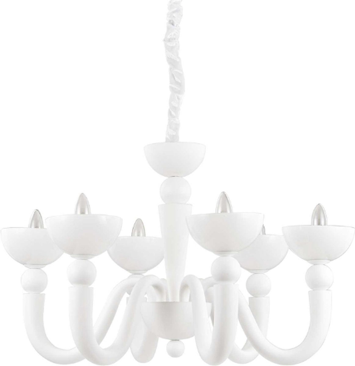 Ideal Lux - Bon bon - Hanglamp - Metaal - E14 - Wit - Voor binnen - Lampen - Woonkamer - Eetkamer - Keuken