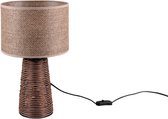 Reality Straw - Tafellamp Modern  - Bruin - H:40.5cm - Ø:24cm - E27 - Voor Binnen - Rotan - Tafellampen - Bureaulamp - Bureaulampen - Slaapkamer - Woonkamer - Eetkamer