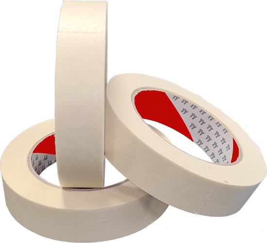 Bande De Masquage Jaune - Lot De 3 Rouleaux 25mm X 50m, Pour Peinture, Décoration, Collage Propre