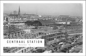 Walljar - Centraal Station Rotterdam '55 - Zwart wit poster
