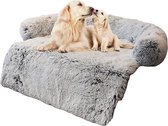 Hondenkussen Hondenmand Hondenbed Fluffy Hondenmand - Hondenkussen Half Rond M Grijs 80 x 105 cm - Zootic®